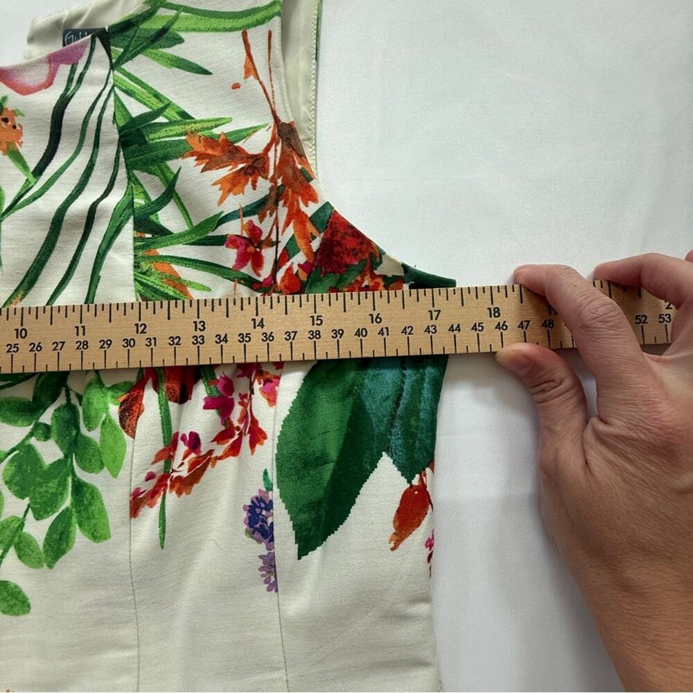 Gabby Skye Floral Fit & Flare Sleeveless Dress White Multicolor Size 8P - Picture 8 of 14
